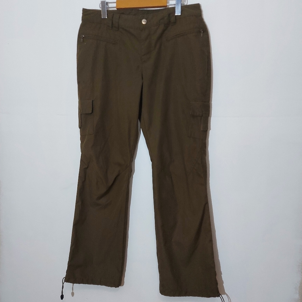 Columbia Titanium Olive Green Cargo Hiking Outdoor Nature Pant Sz 12